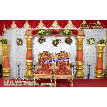 South Indian Wedding Stage Decoration Crystal Mandap Wedding Stage