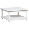 Country-style solid lime wood white finish smoking cofee table. Made in Italy