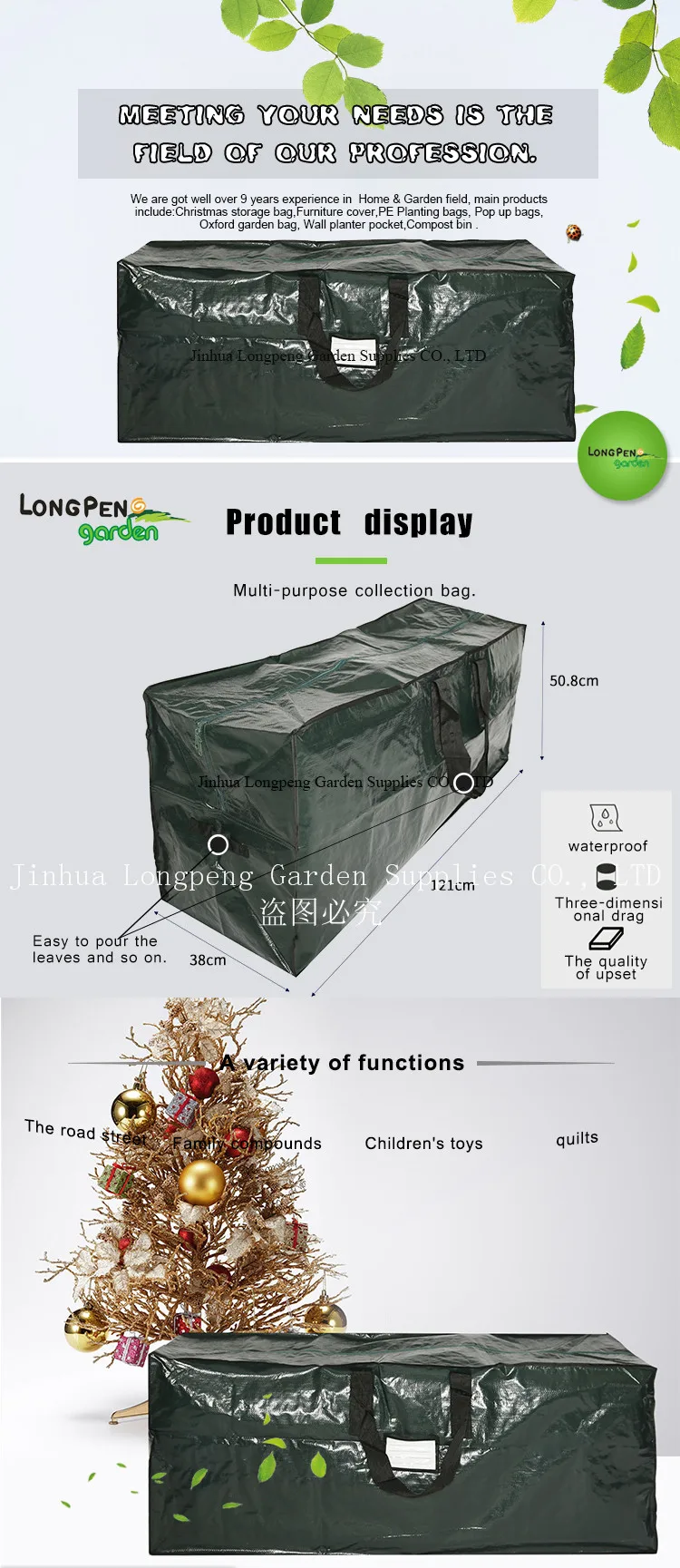 Pe プレミアムクリスマスツリー収納袋 袋収納袋ハンドル Buy クリスマスツリージッパー袋 クリスマスツリー除去バッグ クリスマスツリービニール袋 Product On Alibaba Com