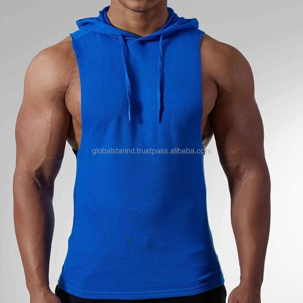 Custom Men Sleeveless Hoodies / Custom Your Own Design Fashion Man