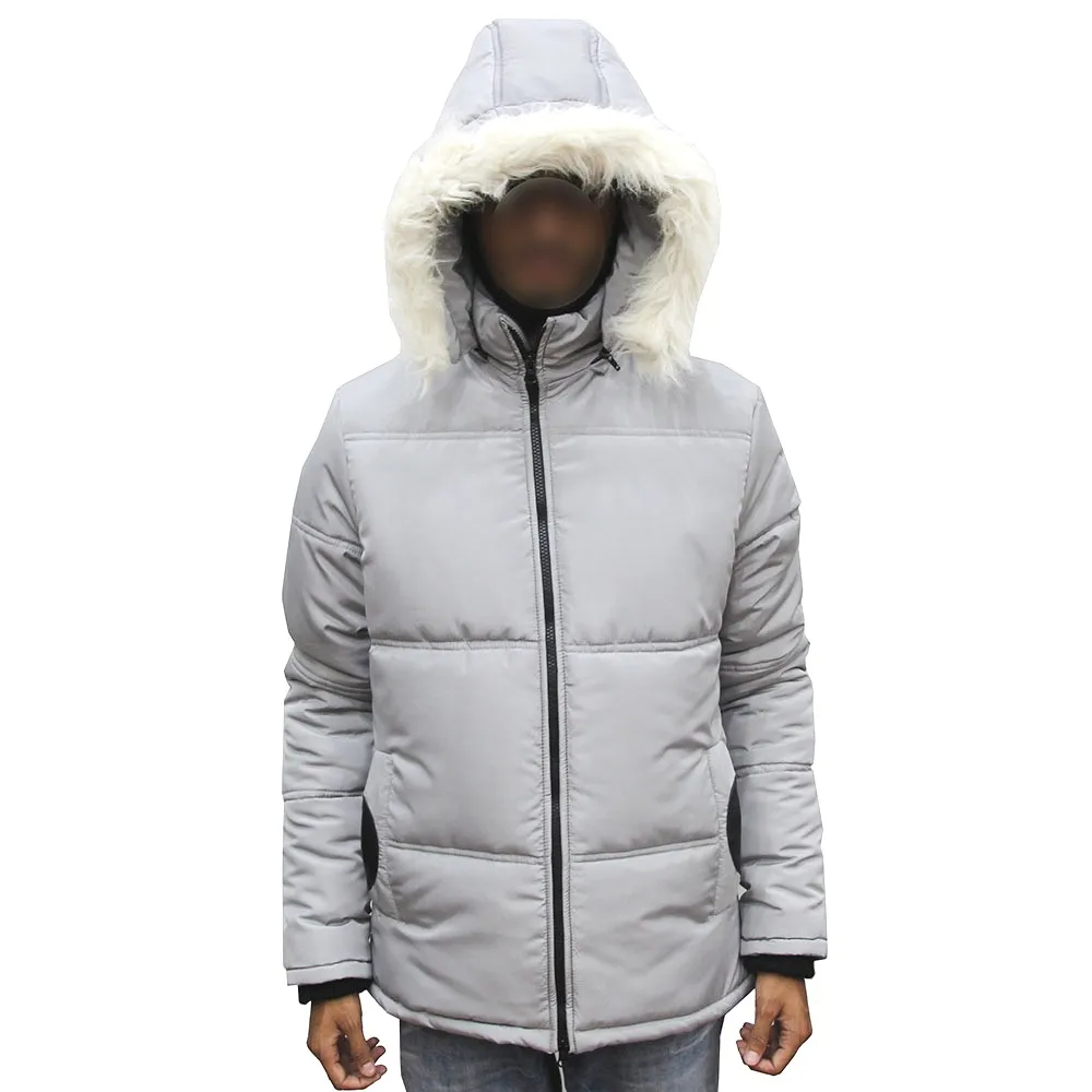 mens puffer jacket with fur hood