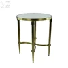 Marble top high brushed gold base Sofa corner display table