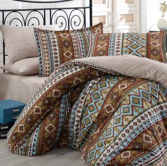 Turkish Double Cotton Duvet Cover And Bed Sheet And 2 Adet Pillowcase