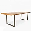 Industrial & vintage iron metal & solid acacia live edge folding dining table
