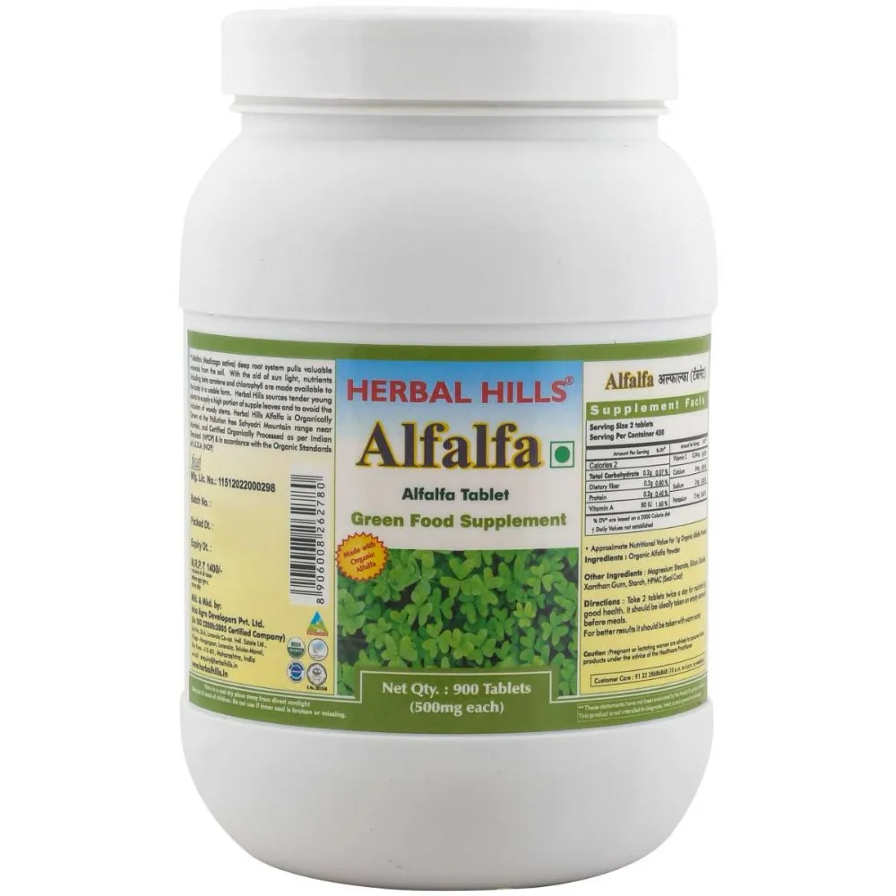 Organic Alfalfa Tablet Certified Organic Healthcare Food Supplement