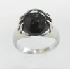 Beautiful Round Shape Black Onyx 925 Sterling Silver Rhodium Plated Ring
