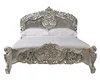 Silver Painted Wooden Rococo Bed