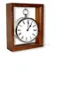 Nickel Plated Steel Desk Clock with Wooden Finish