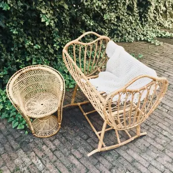 vintage rattan crib