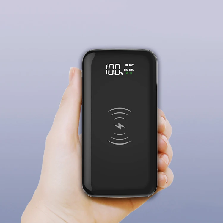 

china digital screen portable charger 10000mah battery powerbank wireless