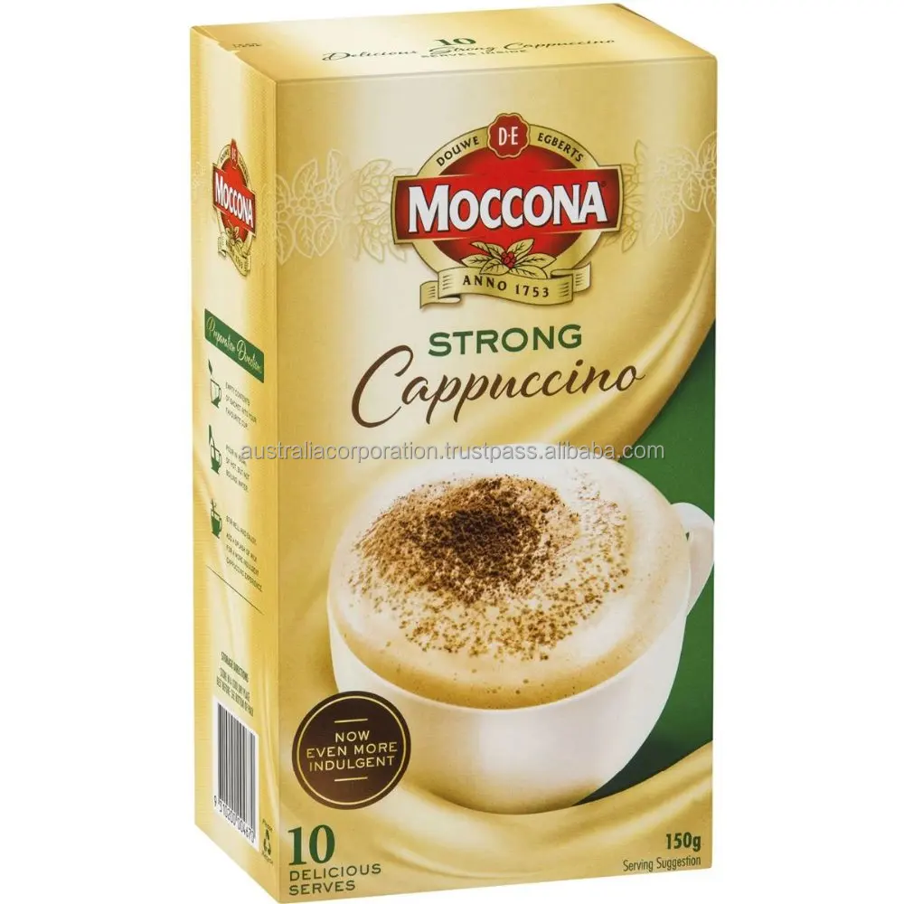 Moccona Coffee Strong Cappuccino Instant Coffee Sachets 10 Pack 150g