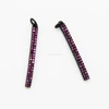 Micro Pave Pink CZ Setting 3x30mm Strip Pendant