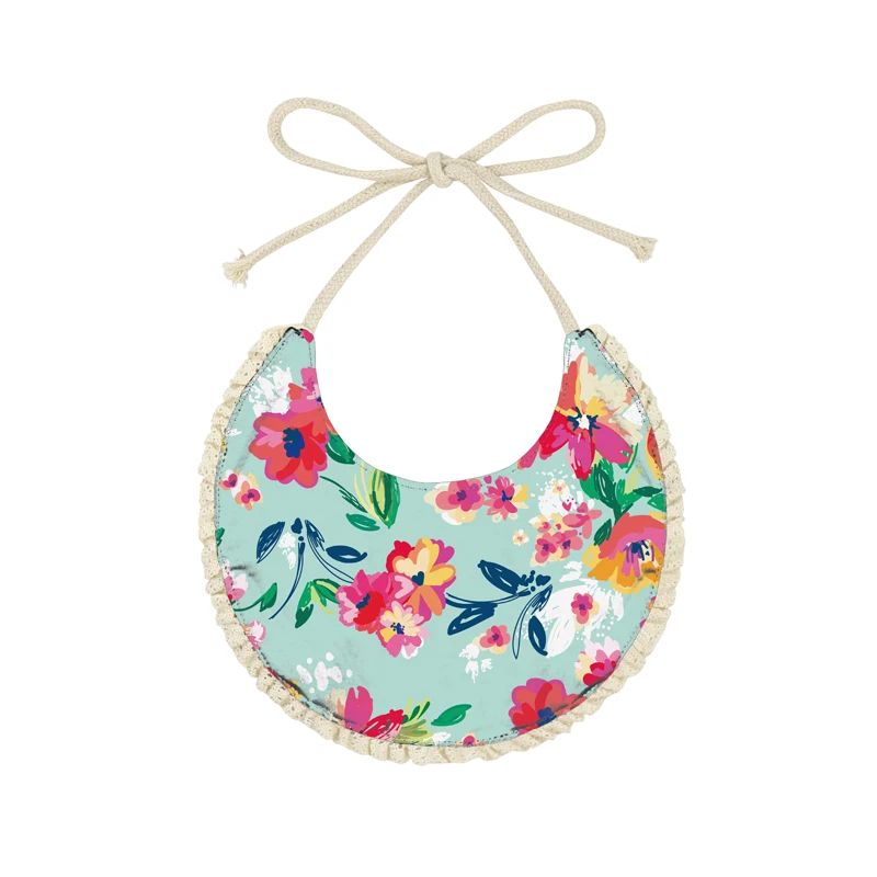 
Wholesale Cheap Brushed Milk silk colorful Floral pattern New bandana bibs baby 