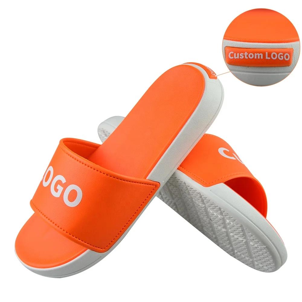 

2022 Unisex Slippers Custom LOGO Indoor EVA PVC PU Sole Slides Sandal Blank Design Print Slippers, Customized color