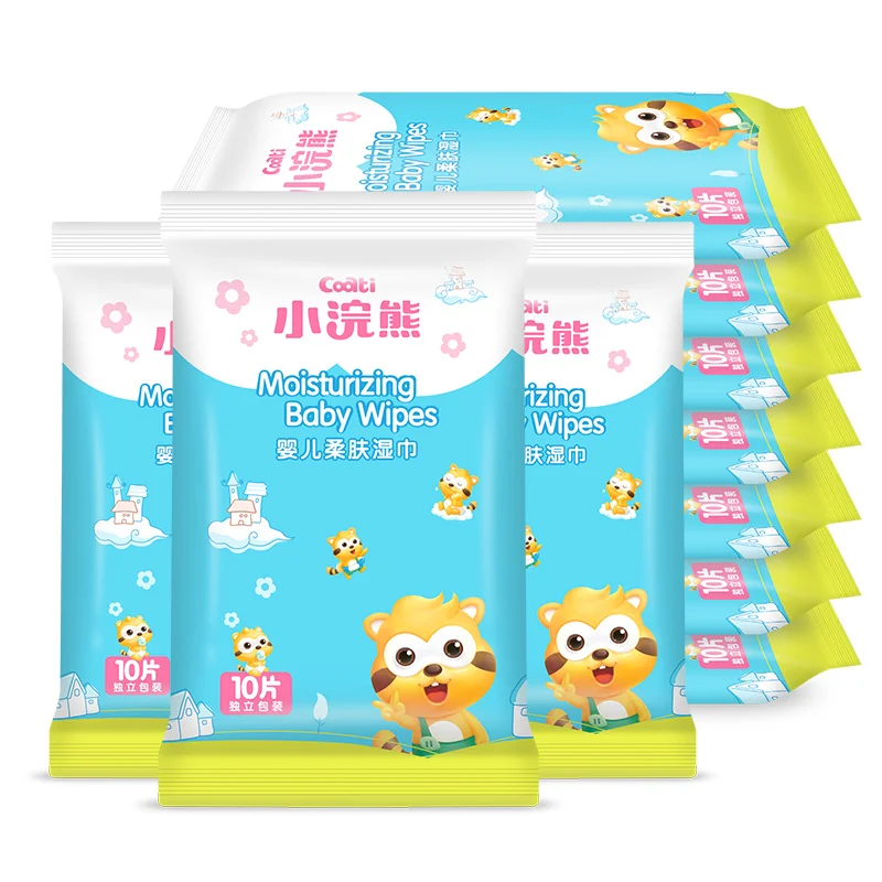 

Coati wet wipes 10 pcs travel pack pocket wipes baby wipes wet towel, White color