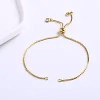 

Box Chain Slider Bracelet Chains for Jewelry Making Adjustable Gold Plated Bracelet Chain