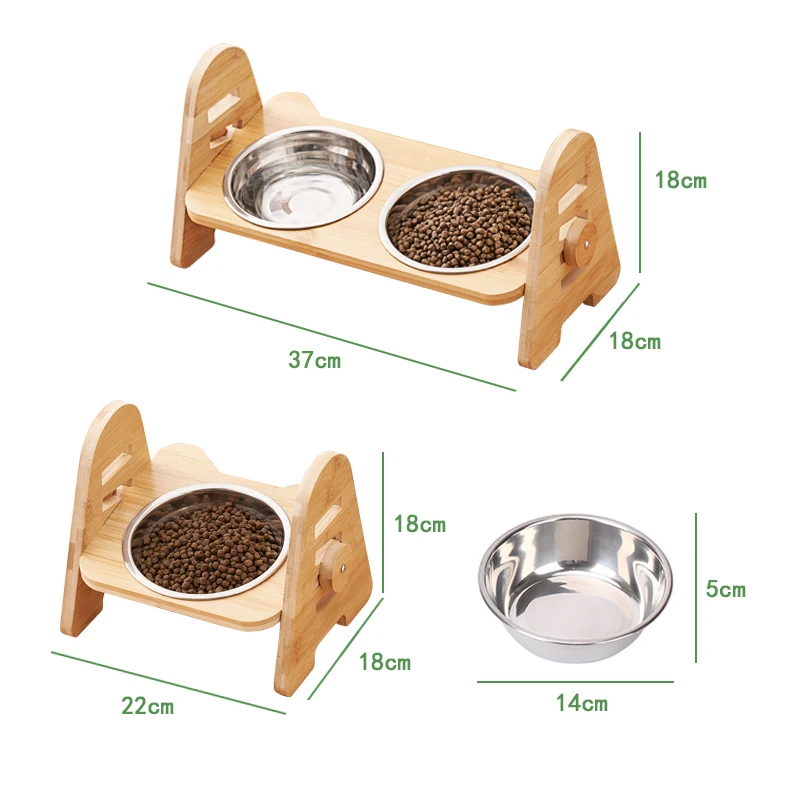 

Best selling pet products 2021 Adjustable Height 15 degree tilted pet cat bowl raised cat water and food bowls