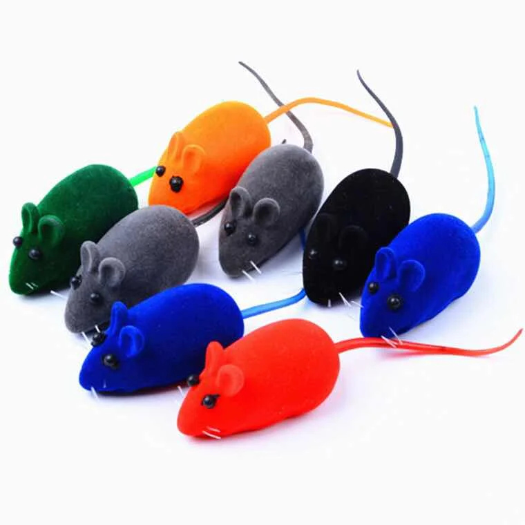 

Colorful Realistic Pet Flocking Vocal Mouse Anti-depressive Cat Toy Flocking Mouse, Picture