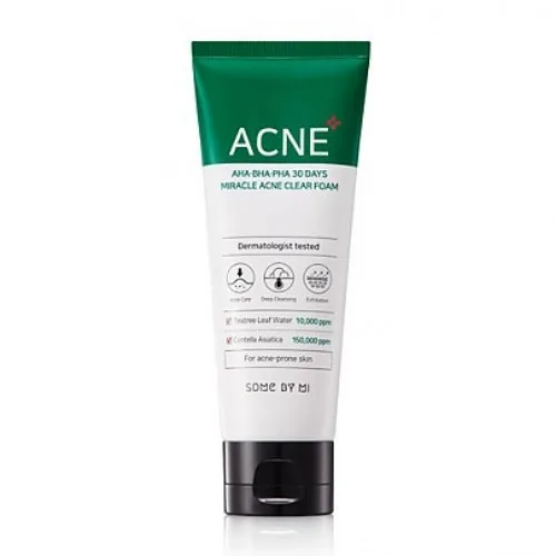

Korean Anti Acne Products Face Wash AHA BHA PHA 30 Days Miracle Clearser Foam 100ml