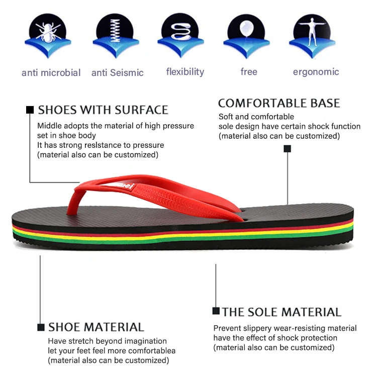 
Wholesale Custom Logo Personalized Beach Slippers Recycled Men Rubber Flip Flops 