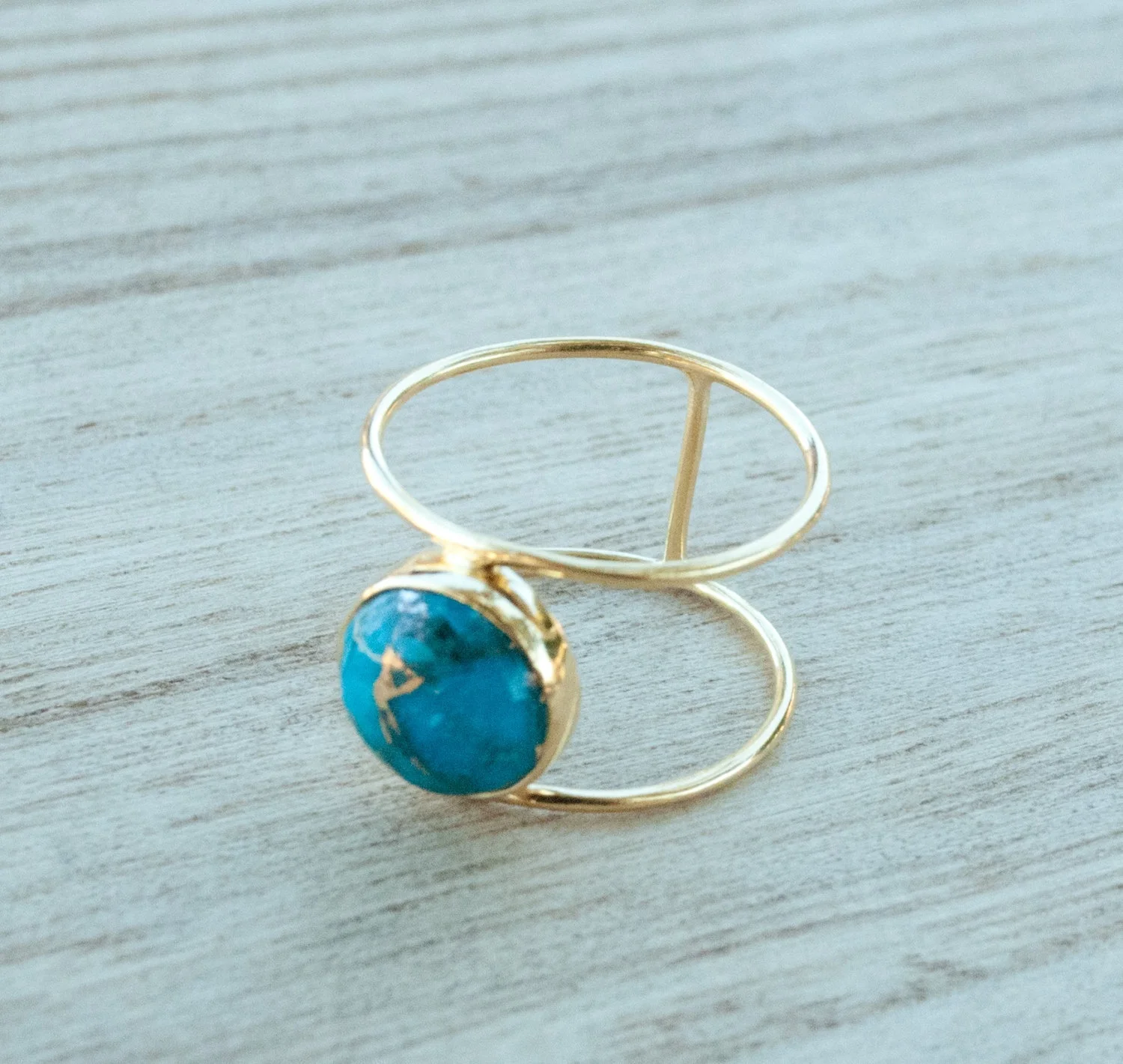 

Wholesale vintage women turquoise quartz gemstone 18 K gold plated finger rings jewelry