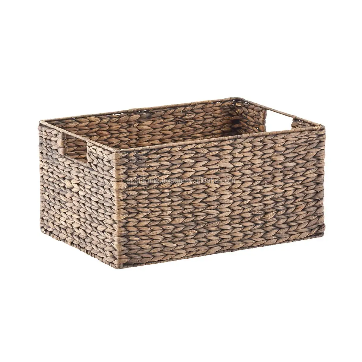 Water Hyacinth Foldable Basket Natural Woven Laundry Hamper Basket