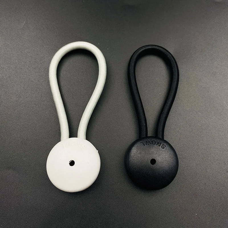 SNOWL Shock Cord Loop Black 190mm Stayput White Bungee