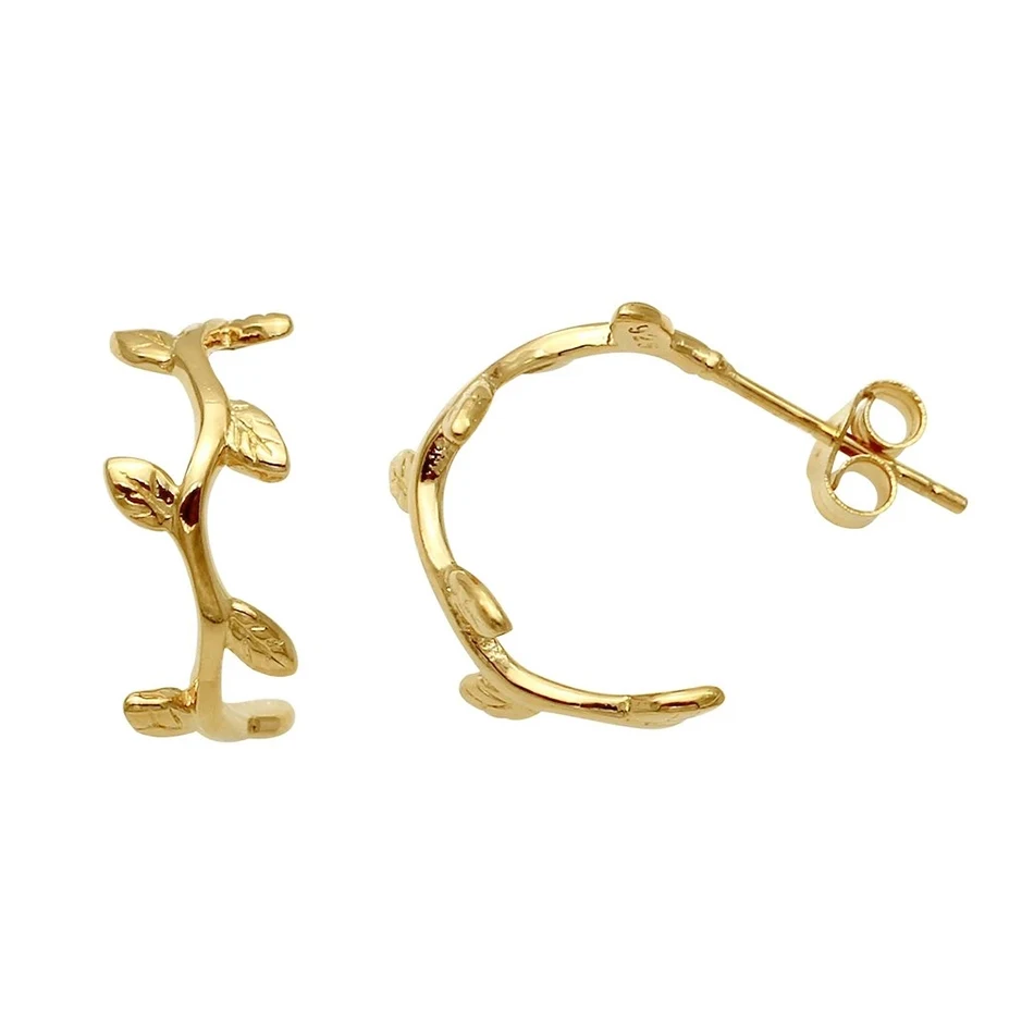 

Silver Earrings Jewelry Wholesale 925 Sterling Silver 18K Gold Plated Tree Stud Earrings