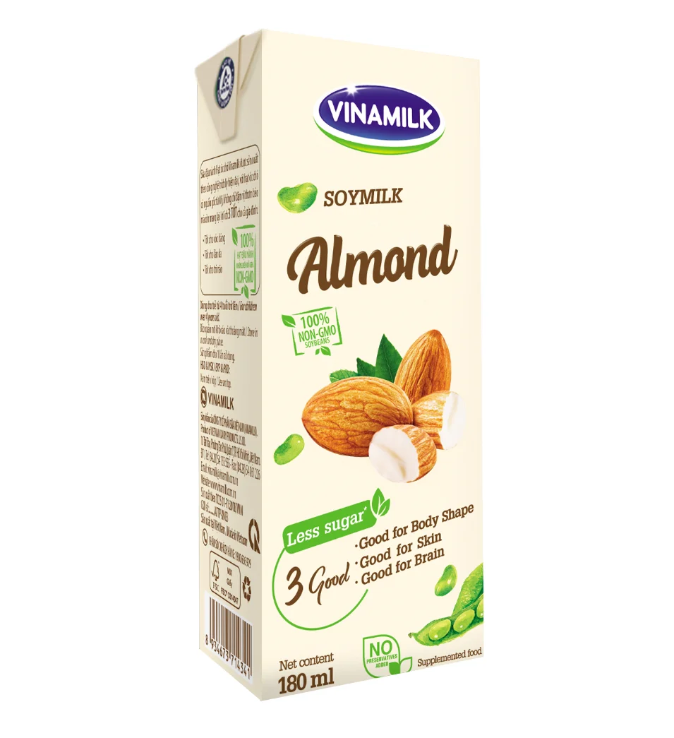 
Soya Milk - Vinamilk - Almond Flavor - Box 180 ml x 48 boxes per carton 