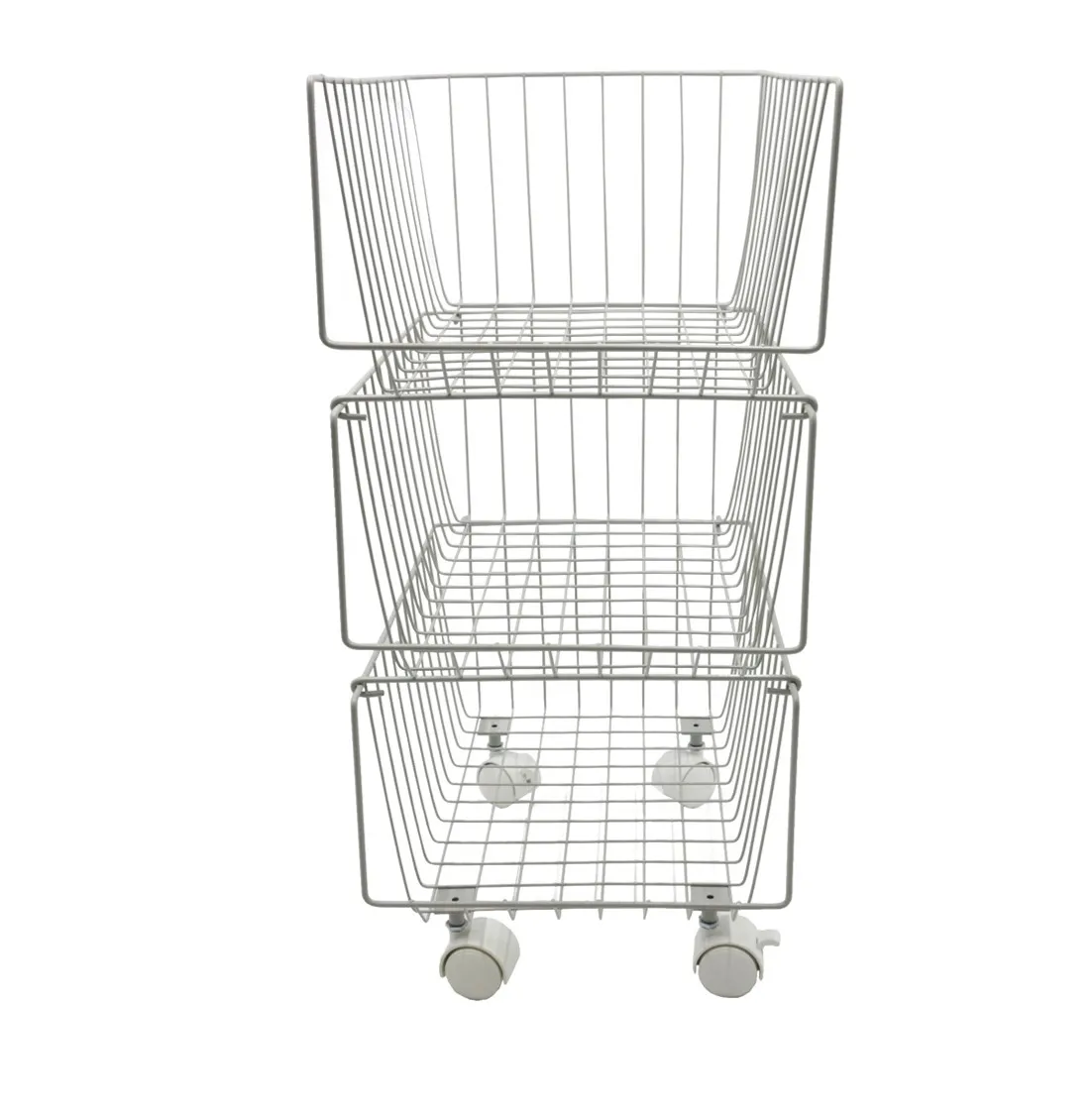 
Special Design Low Price Stackable 3 Tier Metal Wire Powder Coating Storage Basket For Household 