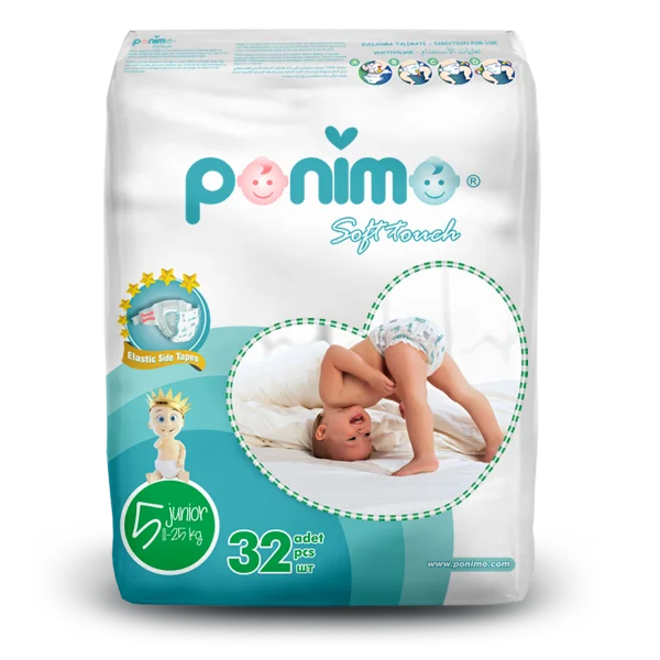 
Ponimo Soft Touch No:5 ( Junior ) High Quality Baby Diapers Turkey 