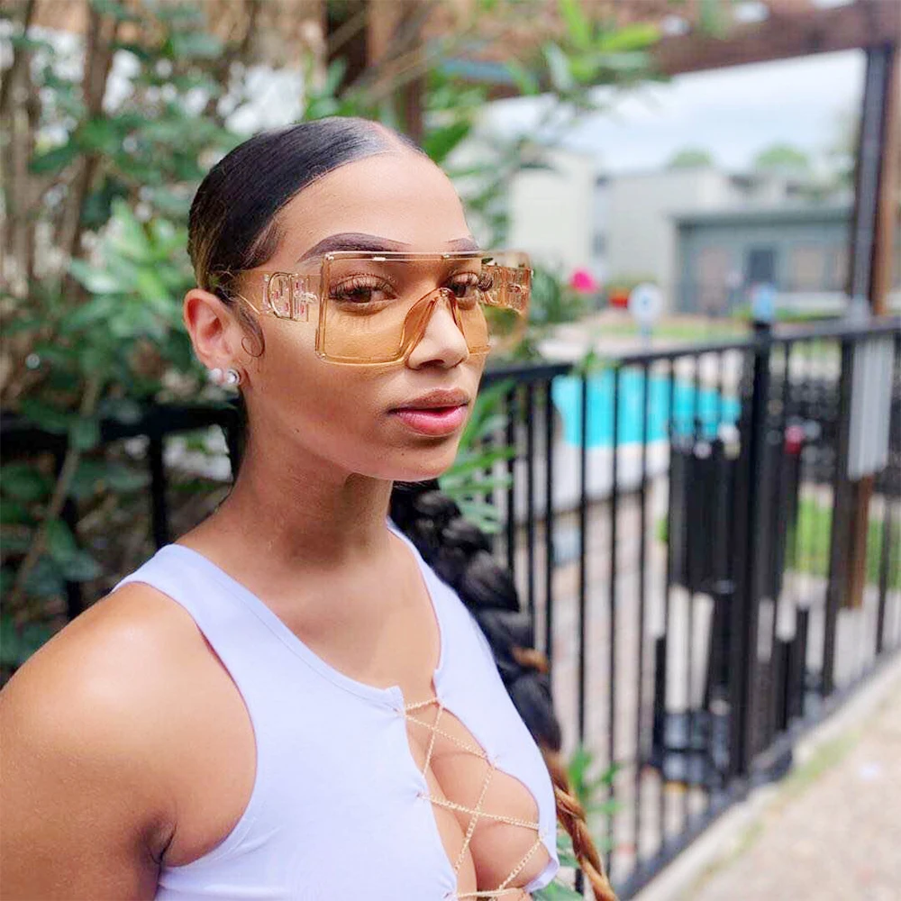 

High Quality Oversized Frames Diamond Men Women Sunglsses 2021