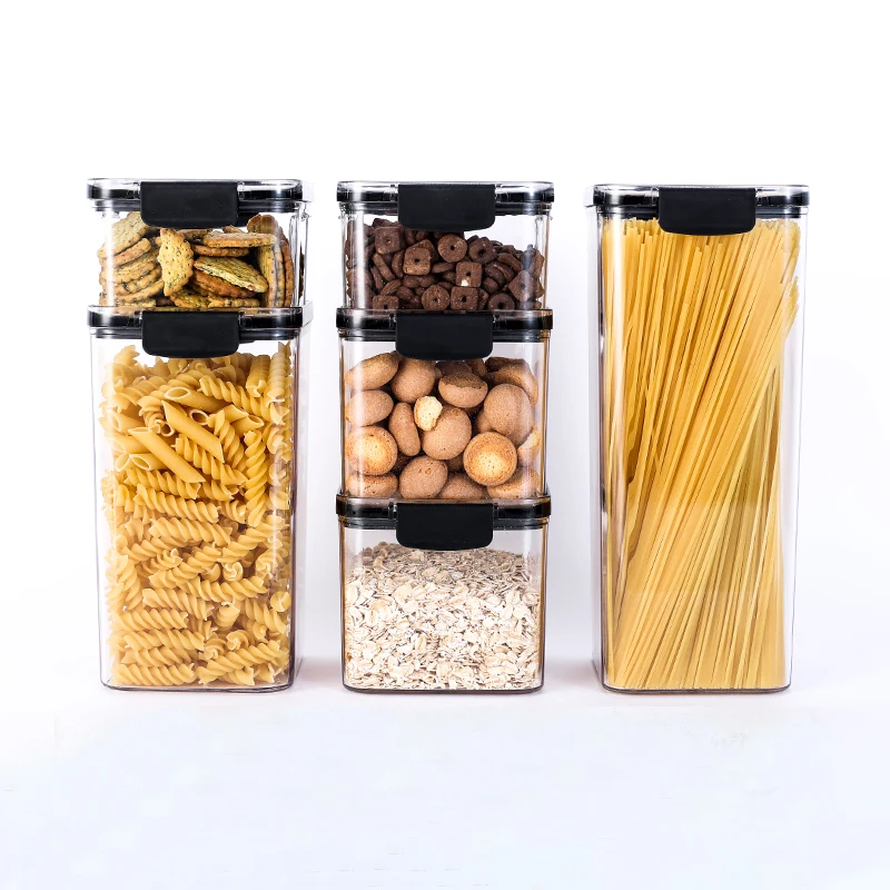 

6 Pieces Airtight Food Storage Containers BPA Free Plastic Cereal Containers with Easy Lock Lids for Kitchen Pantry Storage