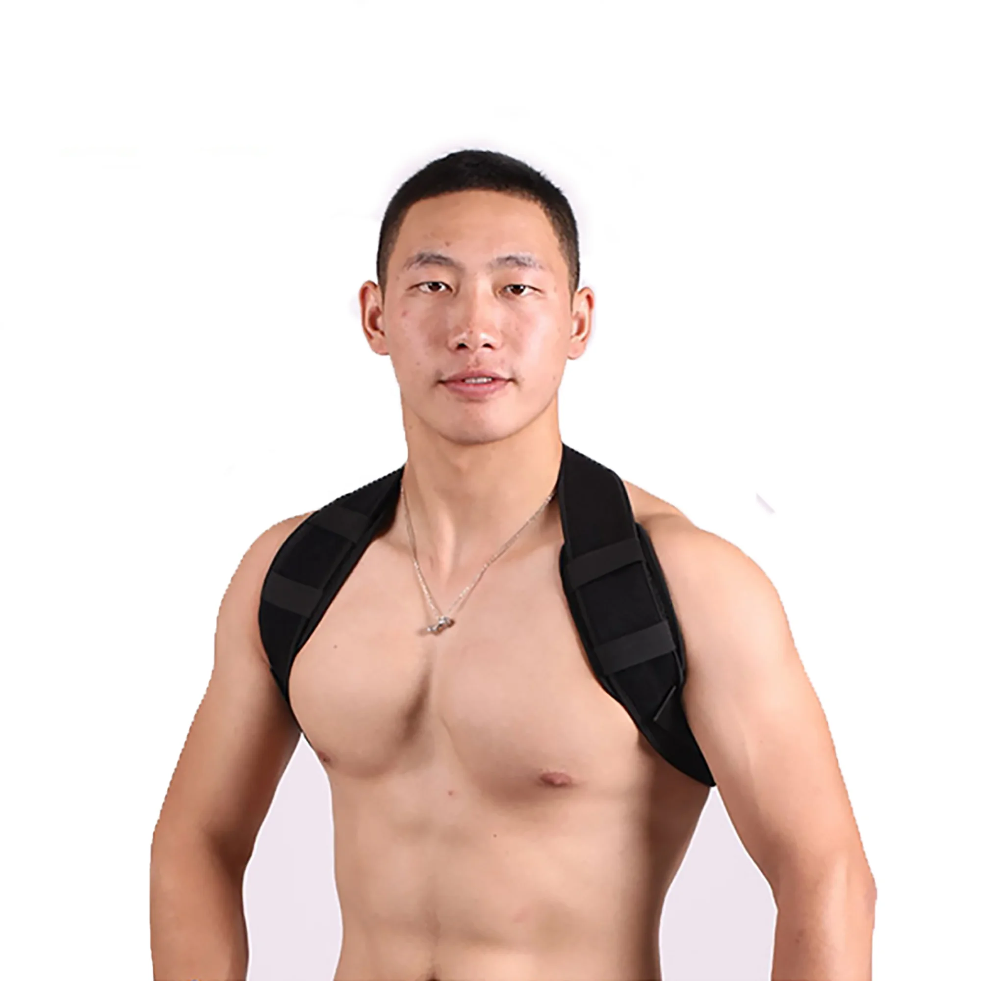 

Pain relief adjustable back brace & shoulder support posture support Fitness, Black