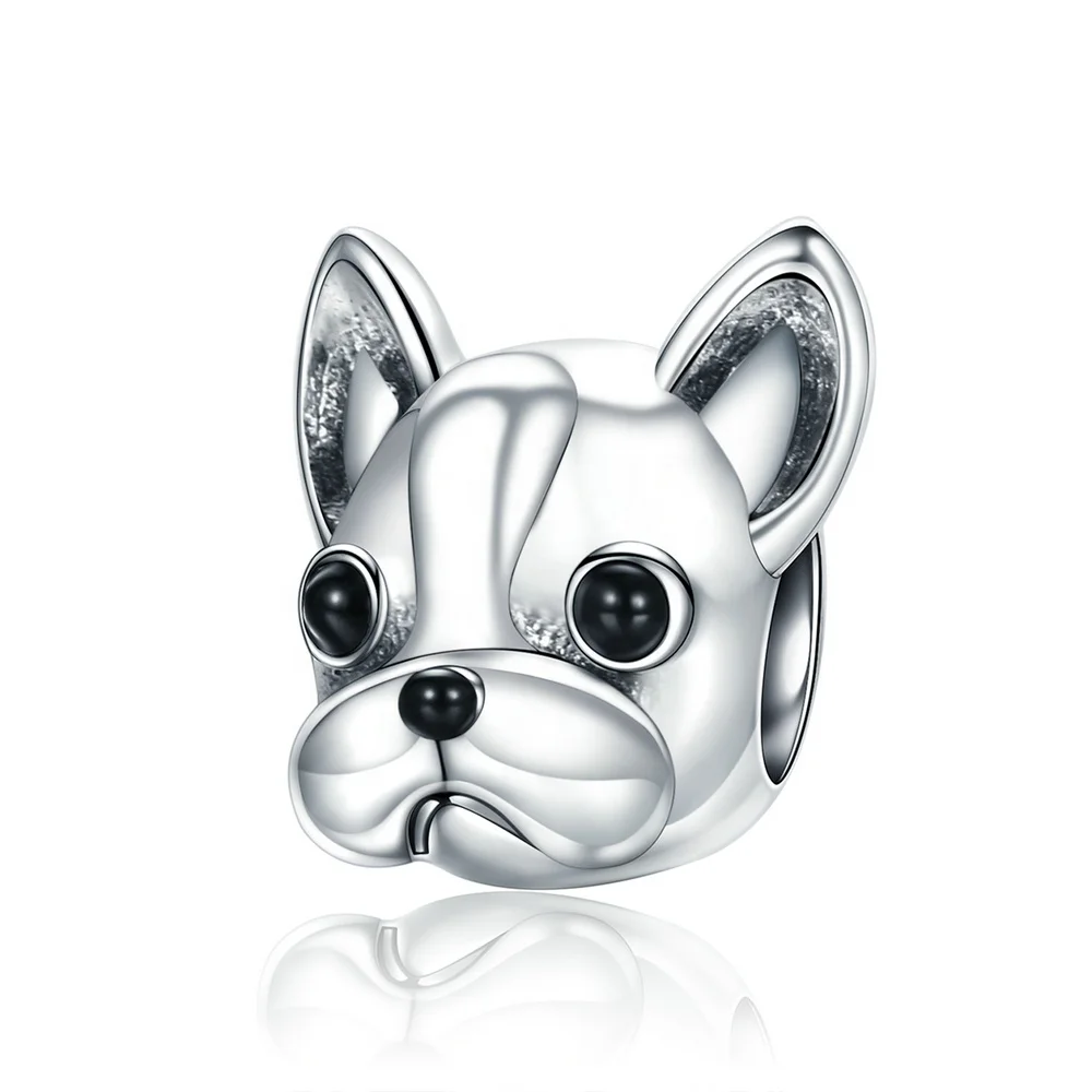 Wholesale DIY European Bead Animal Pendant Cute Dog Charm 925 Sterling Silver Jewelry for Bracelet