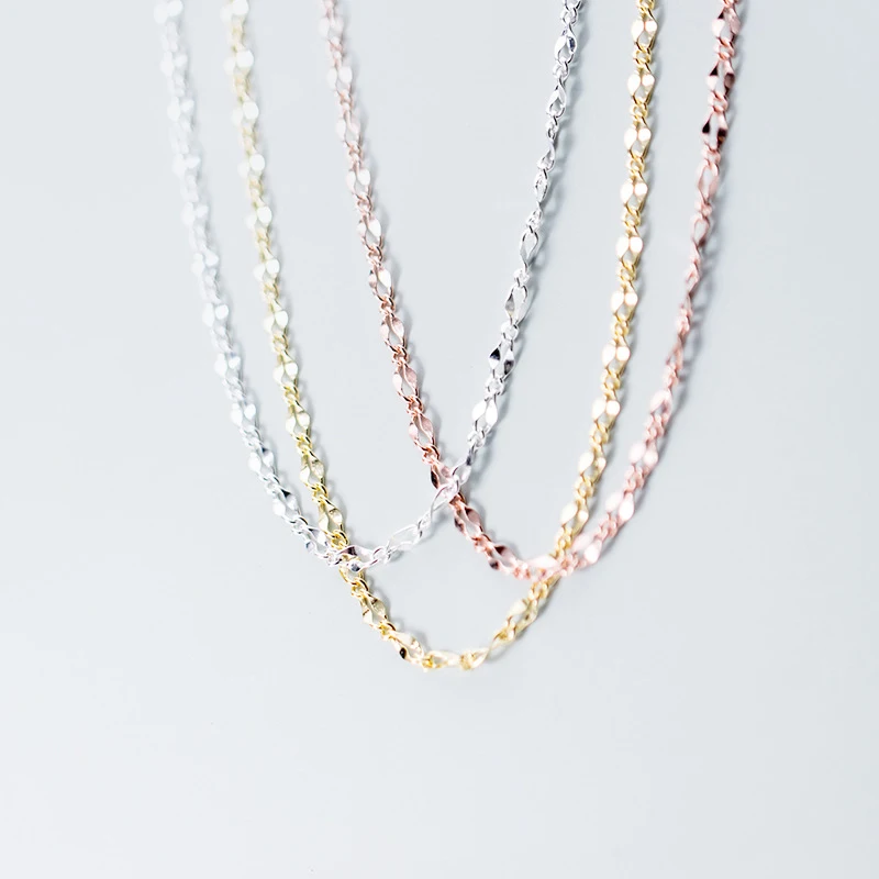 

N2640 Hot Items Sterling Silver 925 Korean Fashion Simple No Pendant Single Chain Temperament Necklace