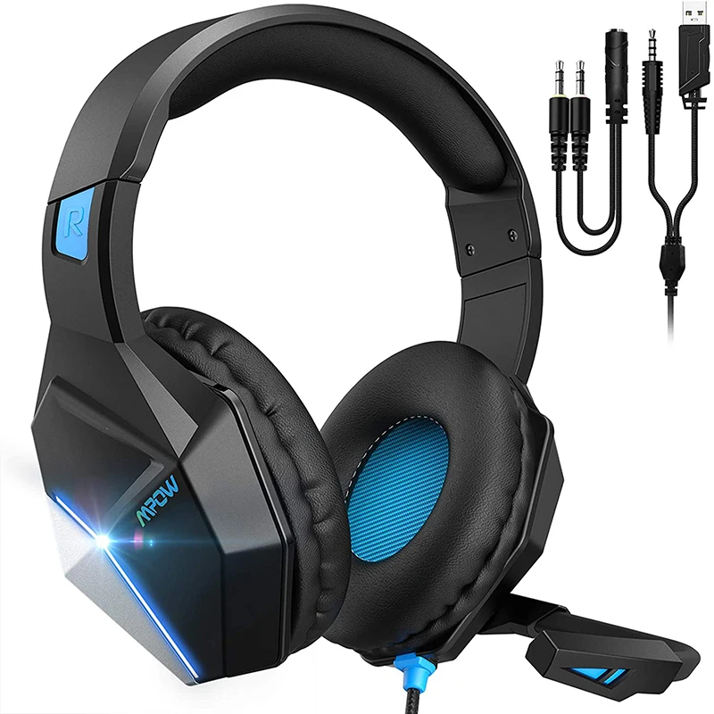 

High Quality USB LED Headphone Noise Cancelling Gamer Headphones Headset Gaming Earbuds Headsets For PS4 PC With Microphone