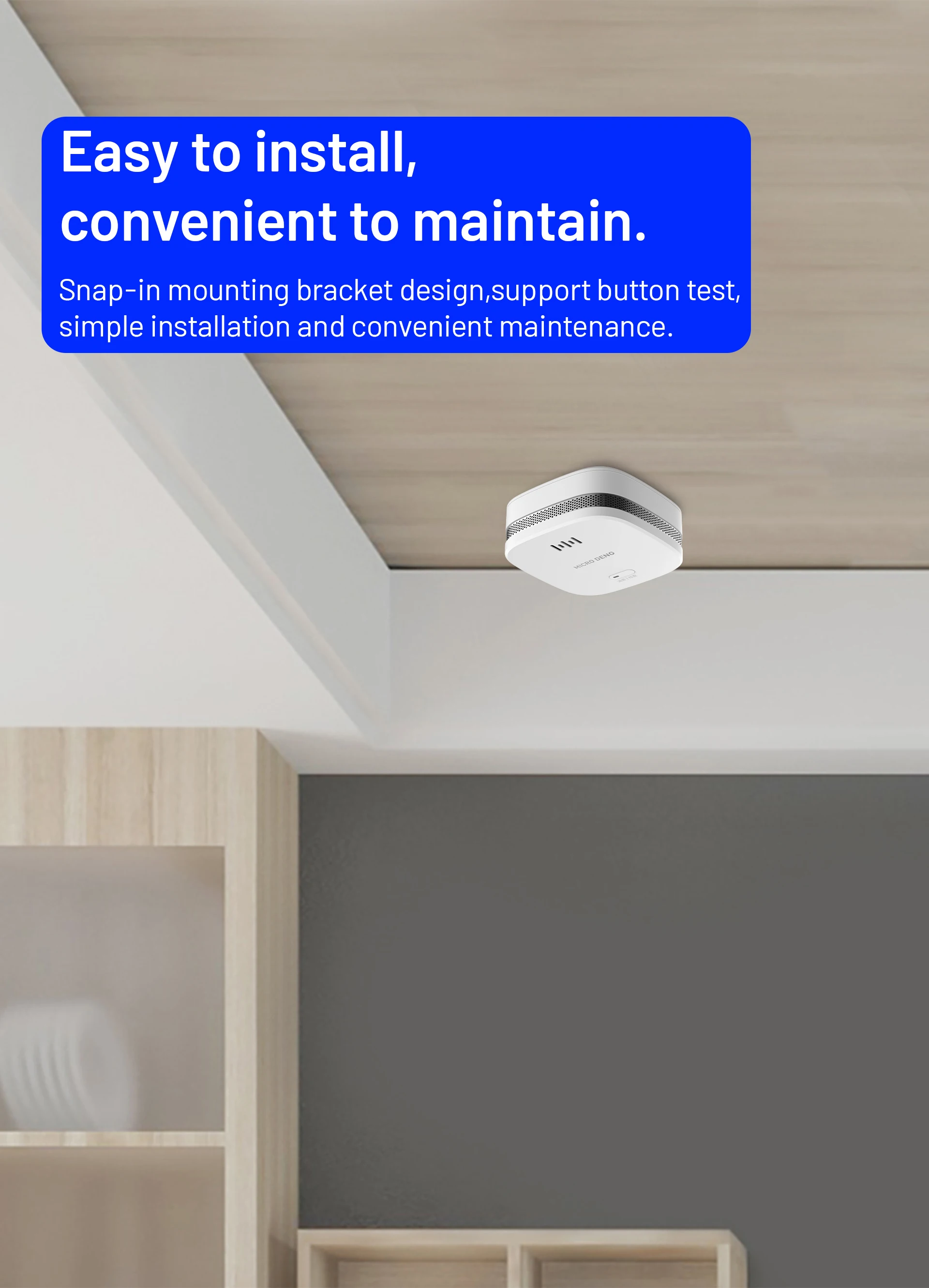 Smart Home Solution Appliances Wireless WiFi Zigbee Smoke Detector Motion Sensor Fire Alarm Sensor with Battery Operated - ANKUX.COM