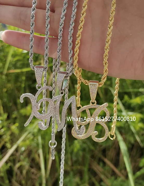 

2020 most sold bling chains initial diamond necklaces