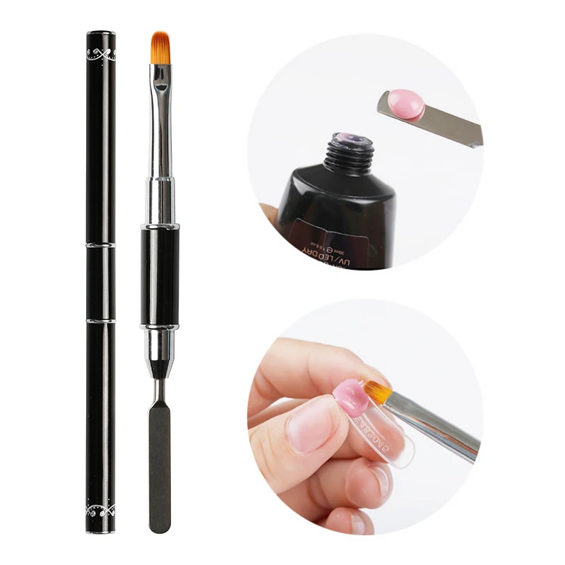 

wholesale multi-functional manicure tool double head nail art brush pen, Black