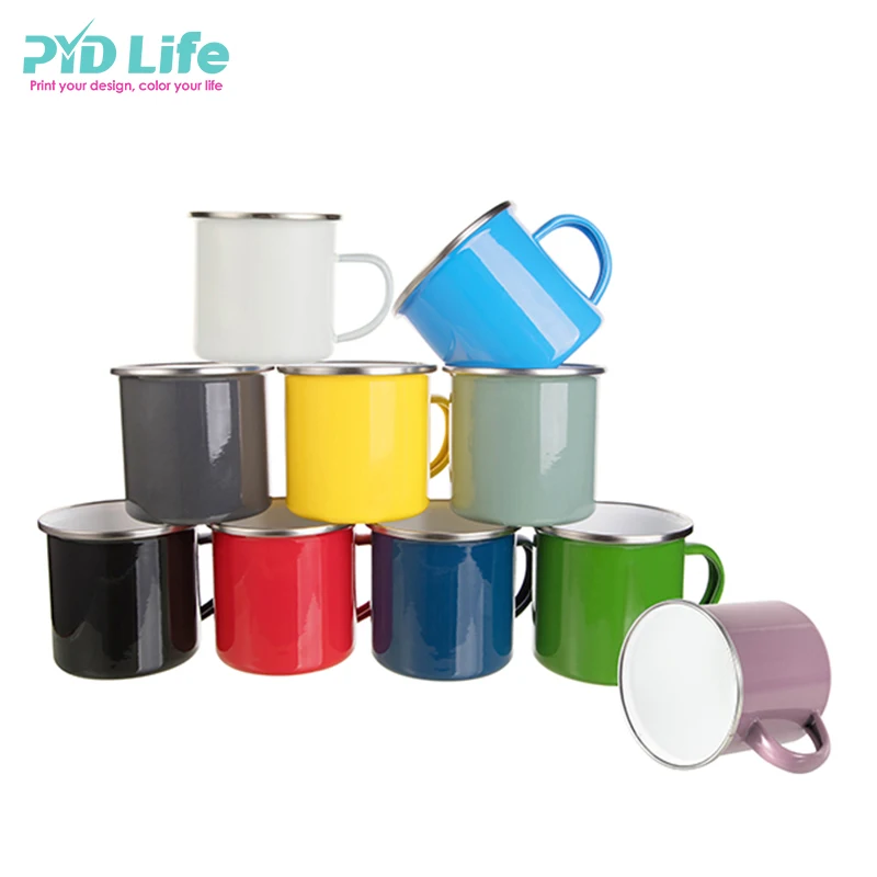 

Hot Sale Enamel Mug 12oz Wholesale Metal Mugs Low MOQ Mug Sublimation