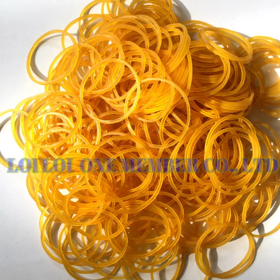1kg Rubber Band Per Poly Bag Shinning Yellow Colour Rubber Bands Small