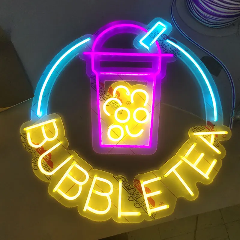 

Milk Tea Boba Juicy Bubble Tea Les Neon Sign Custom Light Sign Logo Led Signage Bubble Tea Sign