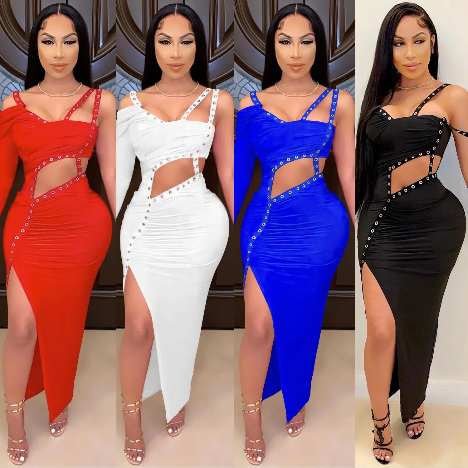 

Jm033 Sexy Design Fashion S-2xl New Night Club Dress Women Formal Wrap Dress