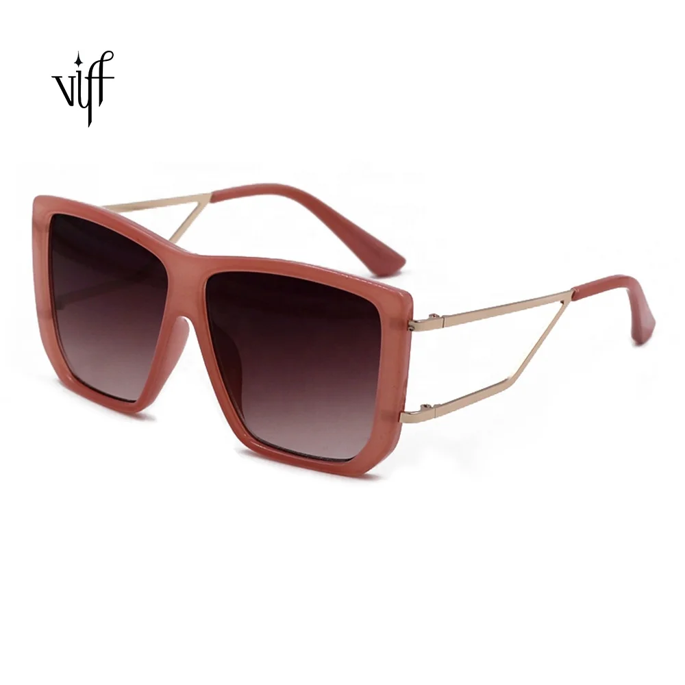 

2020 New Oversized Sunglasses VIFF HP19110 Women Big Frame Square Rivet Sun Glasses Female Men Vintage Mirror Shades
