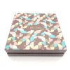 Custom made Colorful super thick lid with Golden ledge hard food packing box with tracing paper