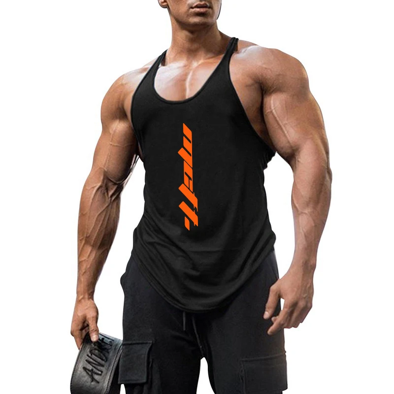 Custom Bodybuilding Stringer tank Tops Mens Gym Singlets Cotton Activewear Fitness Wear Vest Muscle Sleeveless Shirt