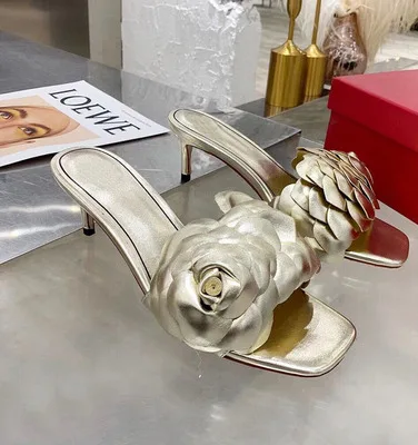 

WETKISS 2021 New Square Toe Spring Women Shoes Elegant Flower Leather Slippers, Red,gold,black,beige