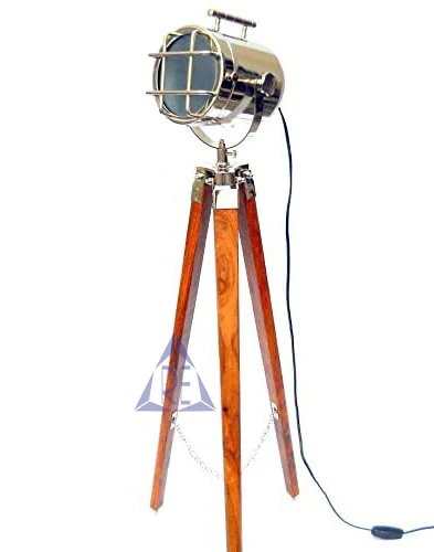 Vintage Nautical Chrome Photography spot Search light Lamp with Tripod Stand