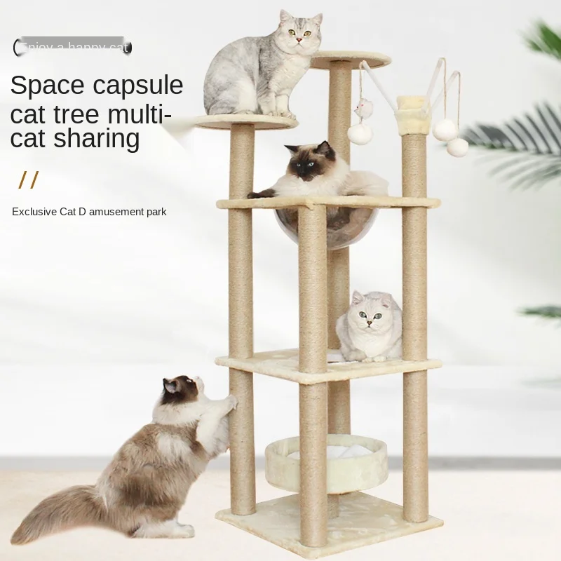

wicker cat tree scratcher play house tower activity center large playing house with sisal-covered scratching posts, Customized